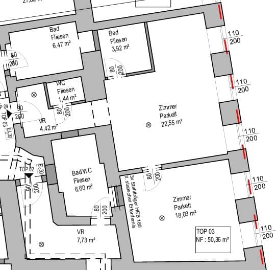 Sanierte Altbauwohnung im Erdgeschoß – 2 Zimmer - 1100 Wien