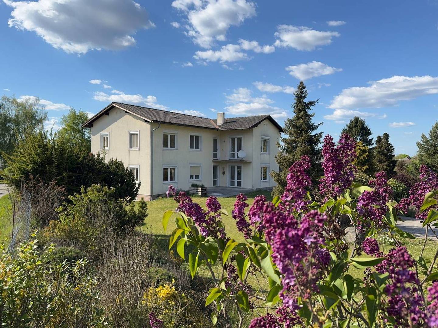 Family apartment at the forest edge with private swimming pond