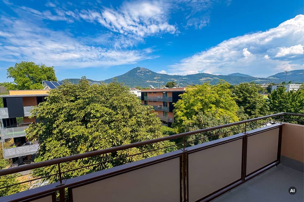 Dachgeschosswohnung mit Balkon und Festungsblick