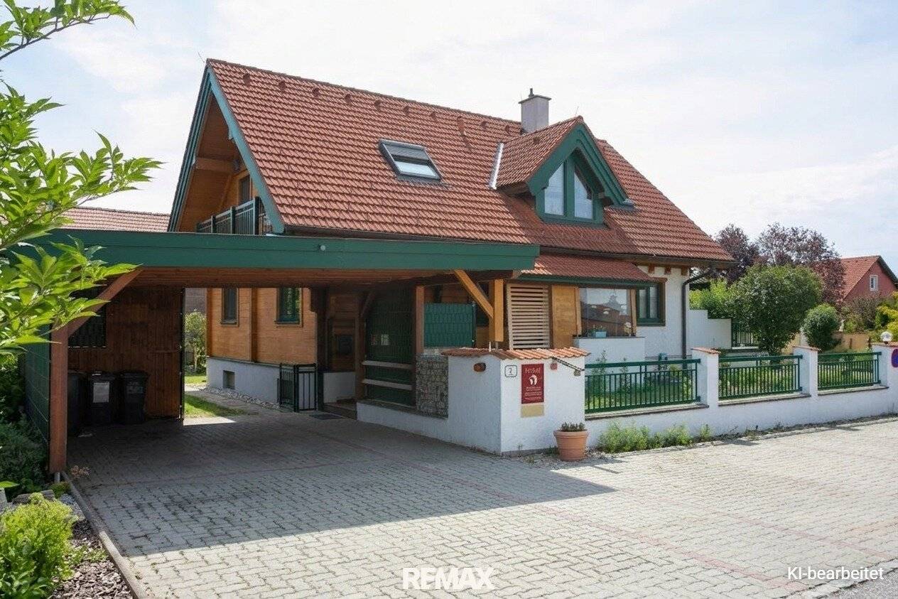 Naturnah wohnen mit vielfältigen Nutzungsmöglichkeiten – charmantes Holzblockhaus mit Wintergarten und Sauna in Stratzing