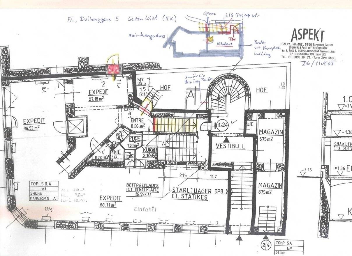 Spacious office showroom with 4 rooms, 2 WCs and large storage in 1050 Vienna 254 m² rental area