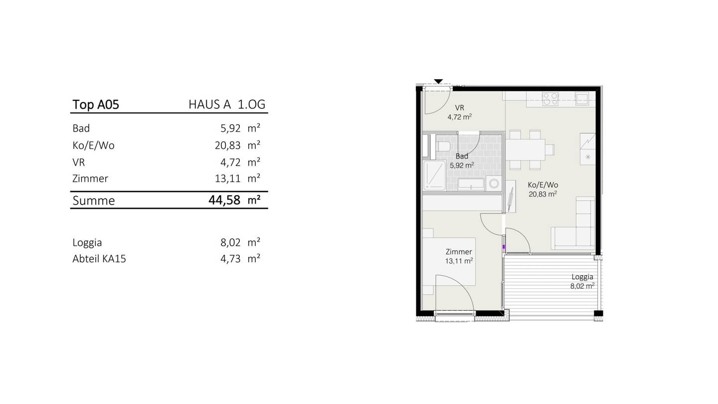 2-room apartment Top A5 Die Neue Ladenstraße
