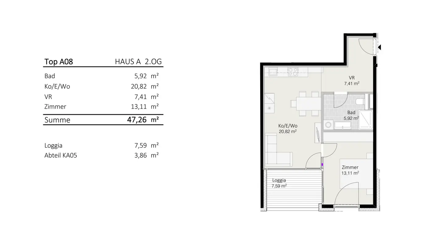 2-Zimmer-Wohnung Top A8 "Die Neue Ladenstraße"