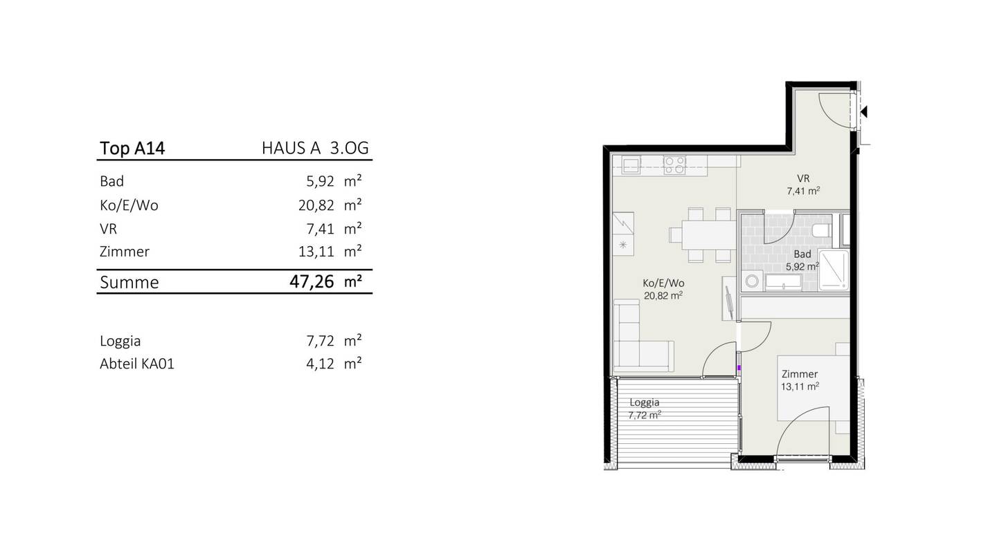 2-room apartment Top A14 Die Neue Ladenstraße