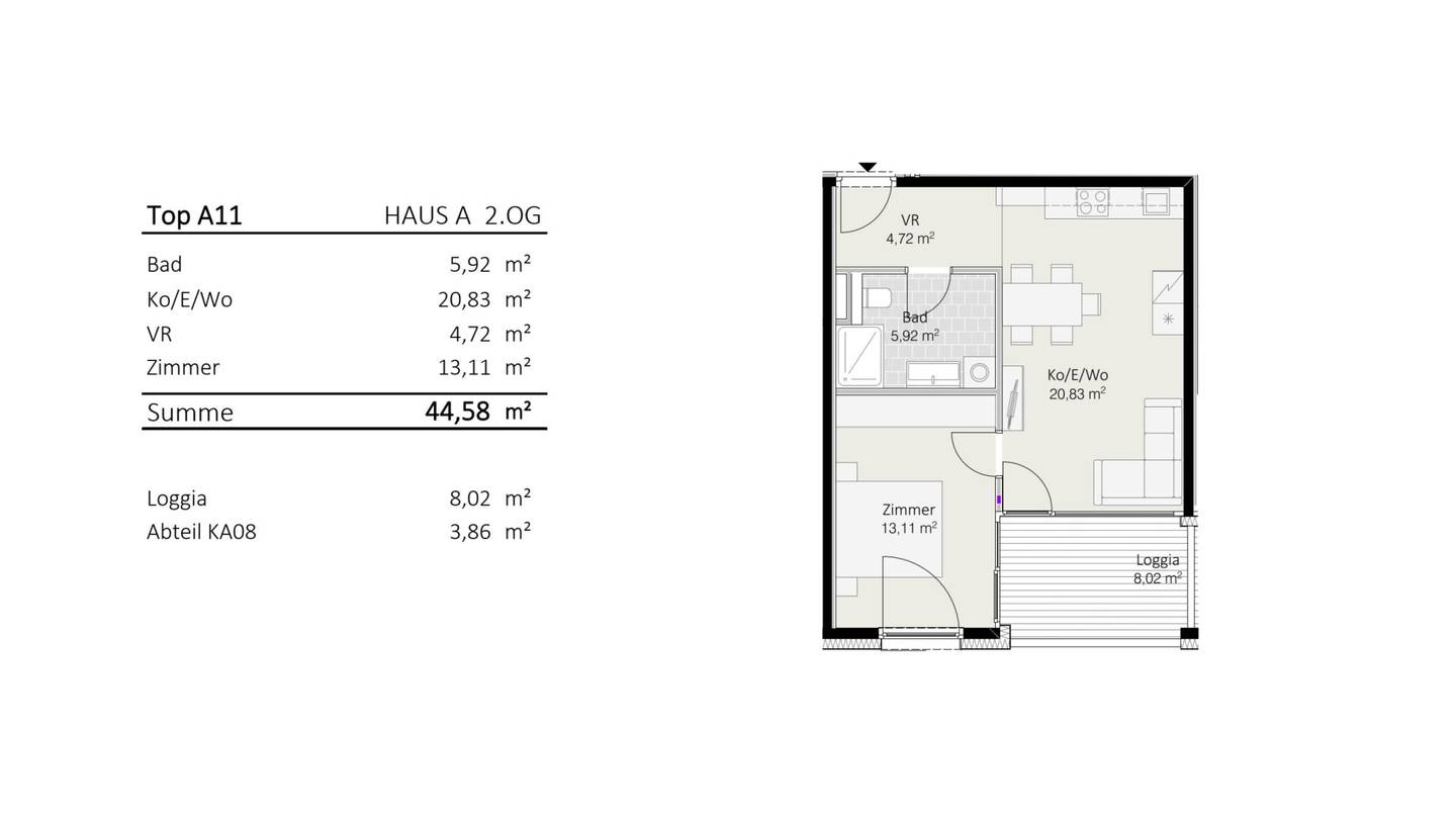 2-room apartment Top A11 Die Neue Ladenstraße