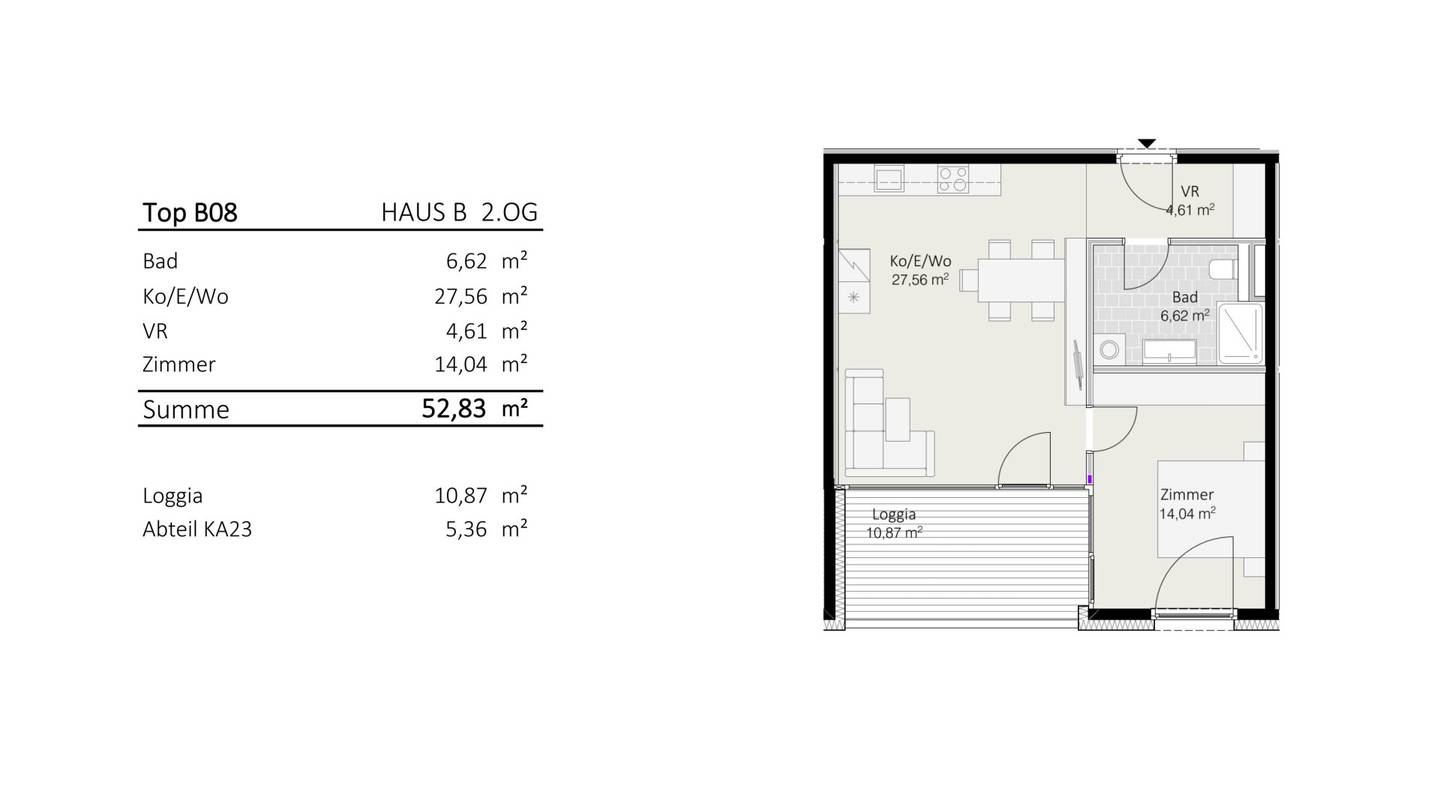 2-room apartment Top B8 Die Neue Ladenstraße