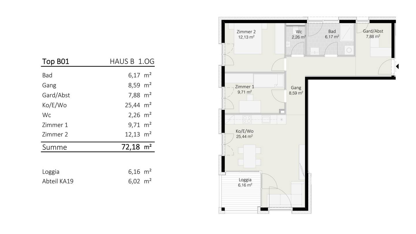 3-room apartment Top B1 Die Neue Ladenstraße