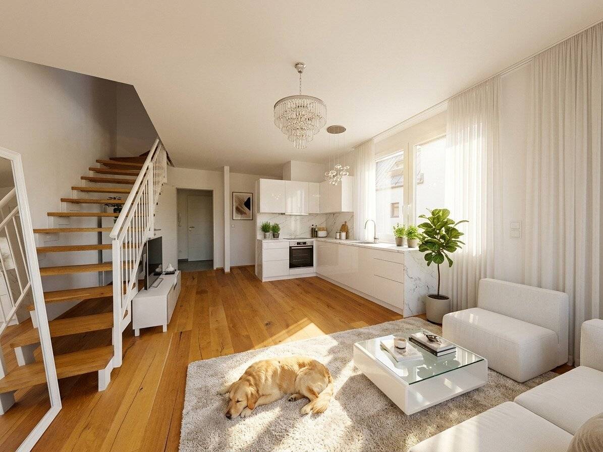 Better living near the Lobau: First-occupancy maisonette with balcony and parking space