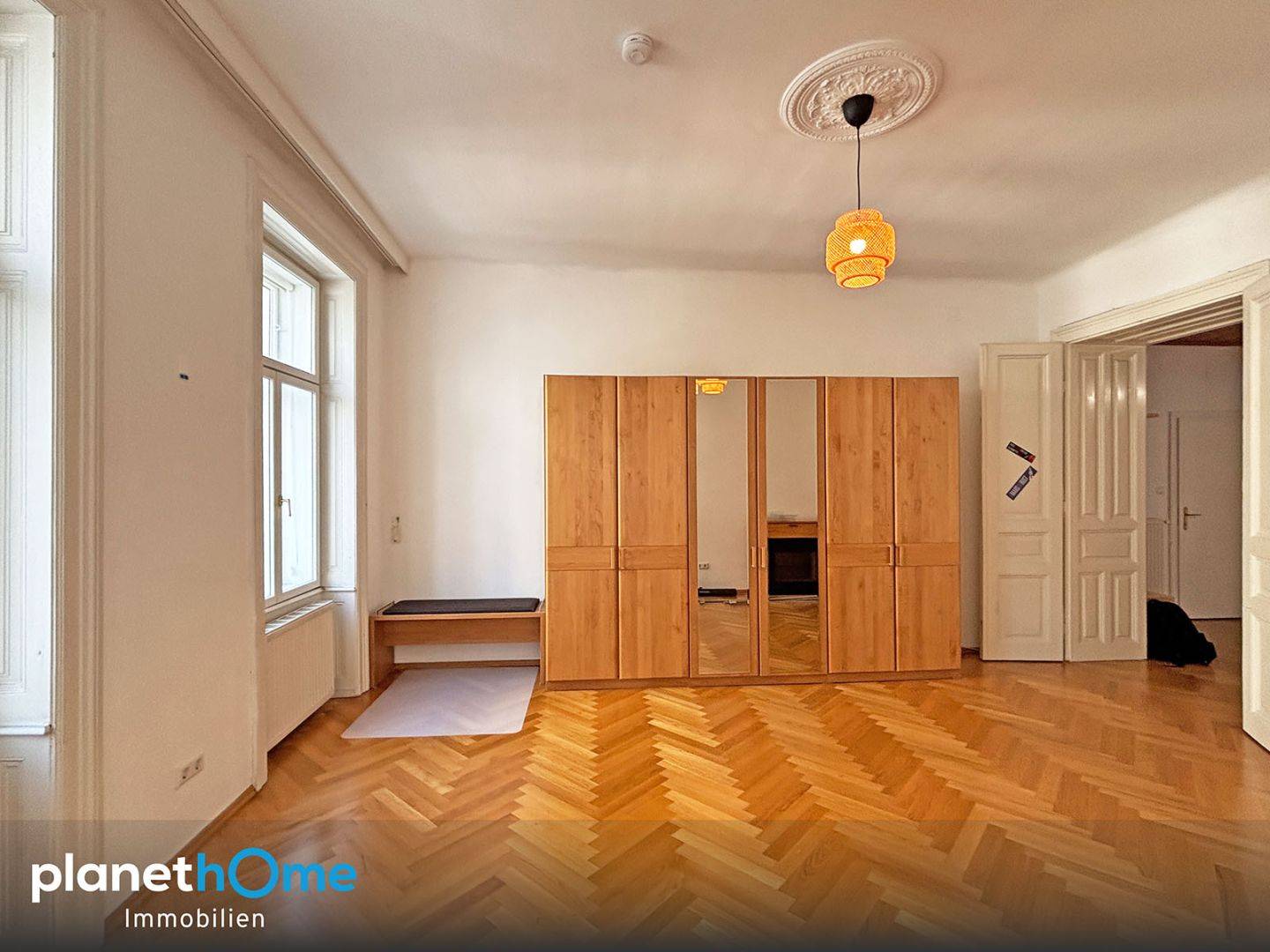 Period apartment on mezzanine with herringbone parquet
