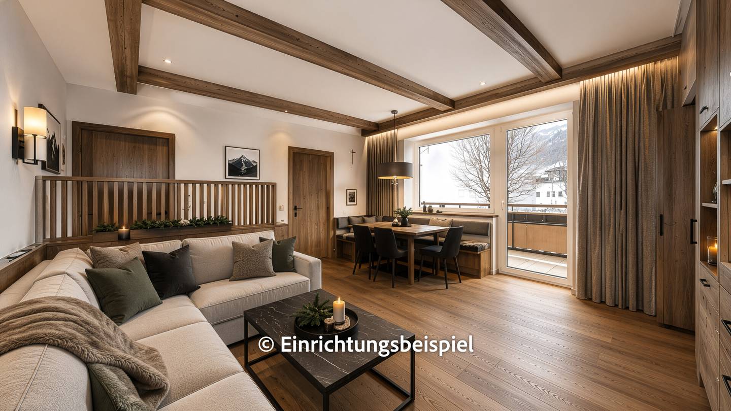 Bright ground floor apartment in quiet central location with covered loggia