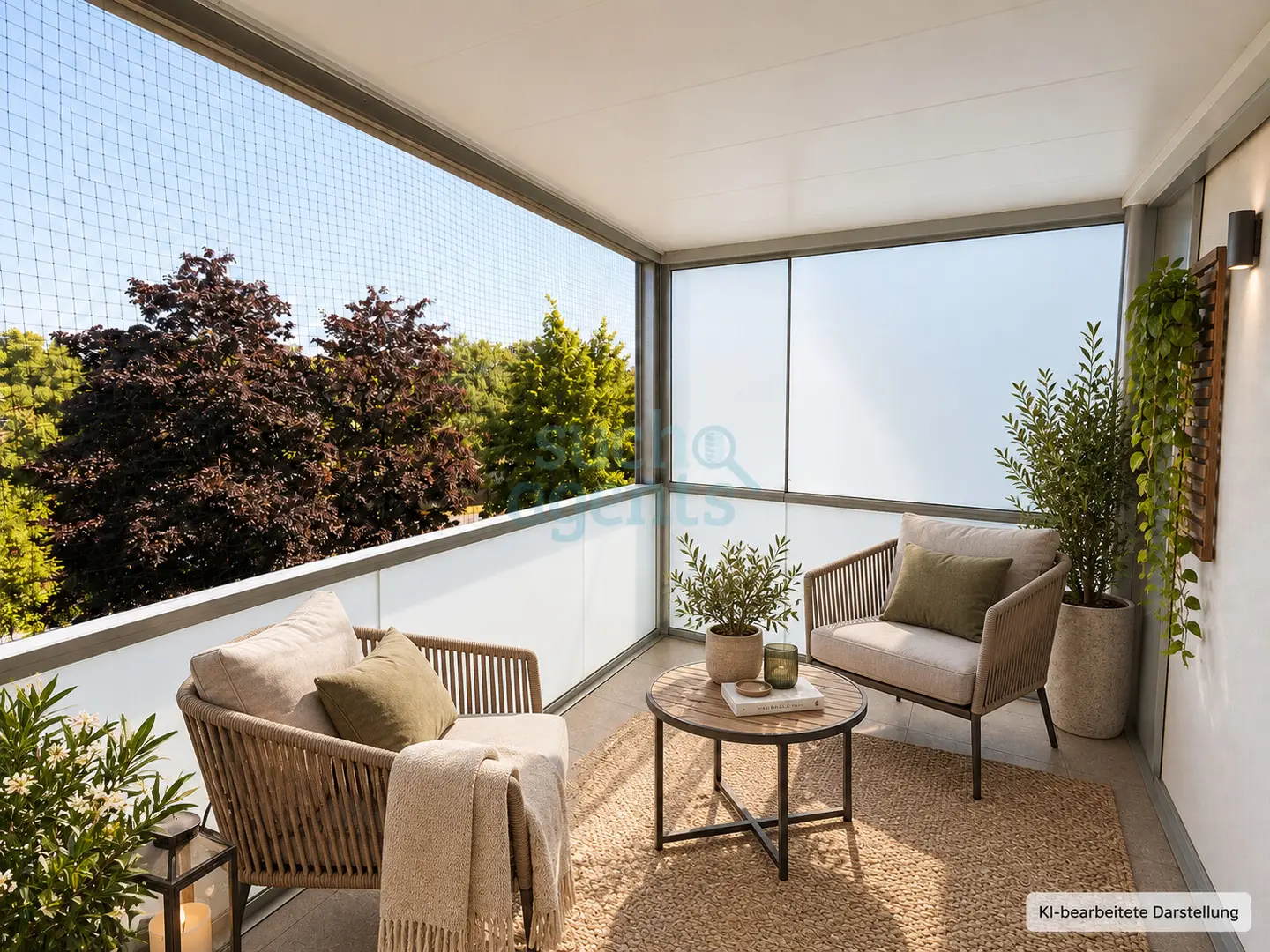 Family apartment with bright loggia and garden access