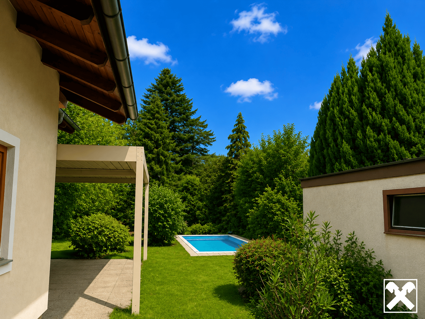 Gepflegtes Wohnen mit Pool und Garten Familienwohnung