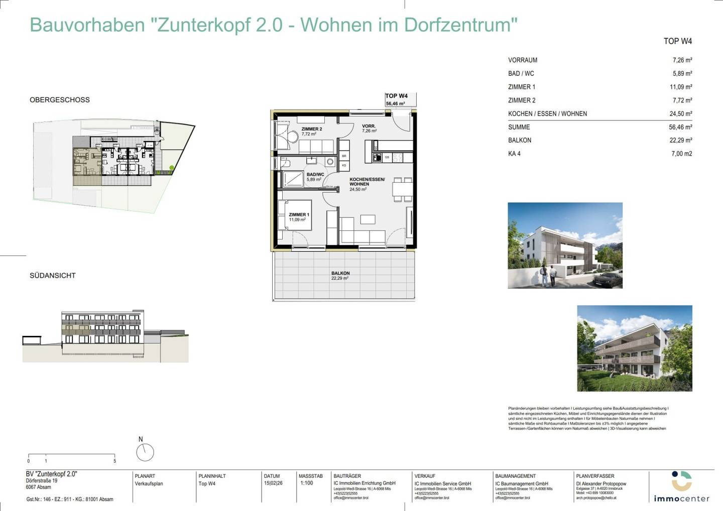 3-Zimmer-Wohnung Top W4, "Zunterkopf 2.0", 6067 Absam