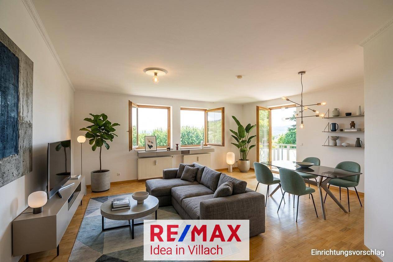 Bright Wohnung with balcony garden access and distant view
