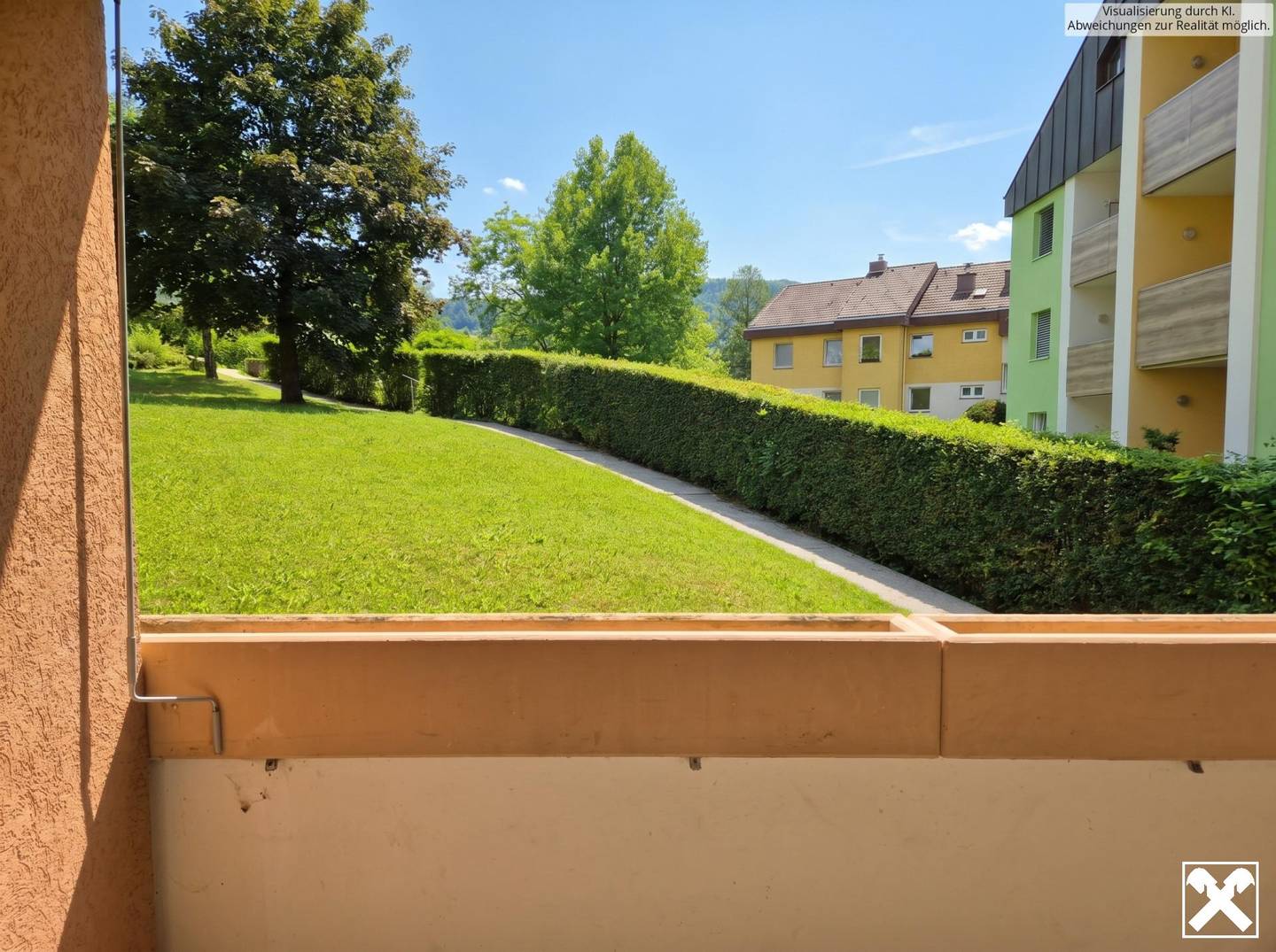 Erdgeschosswohnung mit Loggia Garten und Carport