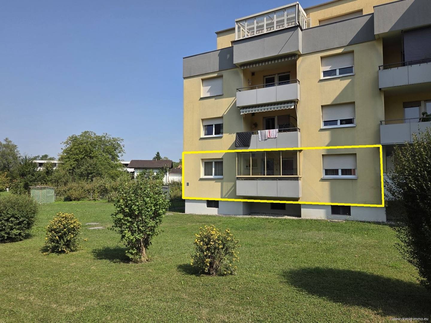 Well laid out apartment with glazed balcony and garage