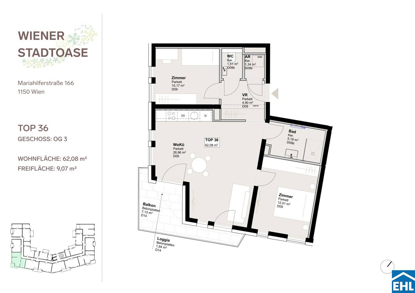 Viennese Urban Oasis – FIRST OCCUPANCY - sustainable energy concept – With balcony, loggia, terrace or garden