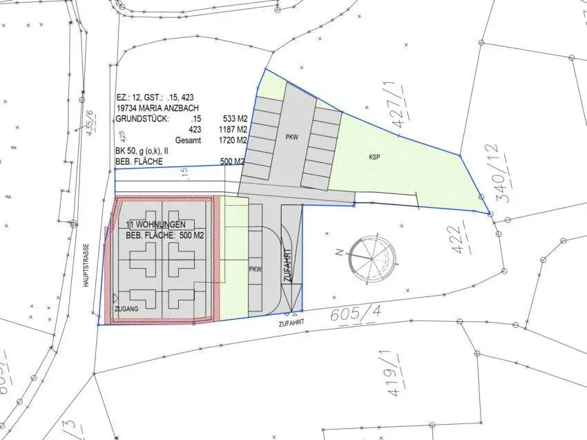 Bauträger-Grundstück mit Altbestand im Ortszentrum/Kerngebiet von Maria Anzbach