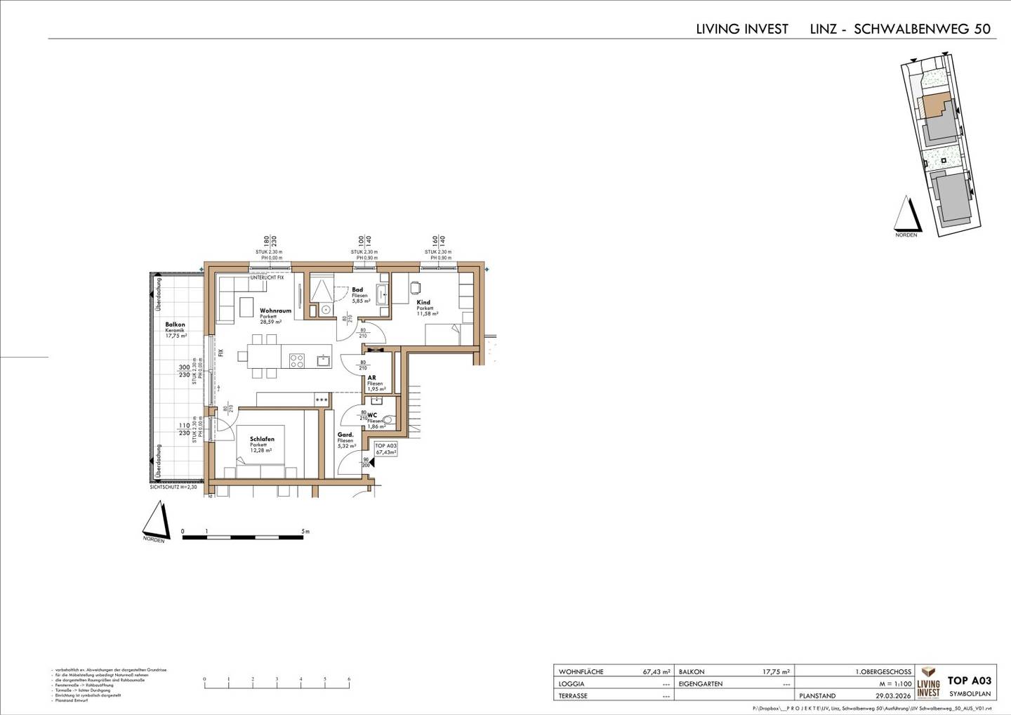 LIV - Schwalbenweg - 2nd phase | 3-room with thoughtful layout - UNIT A03