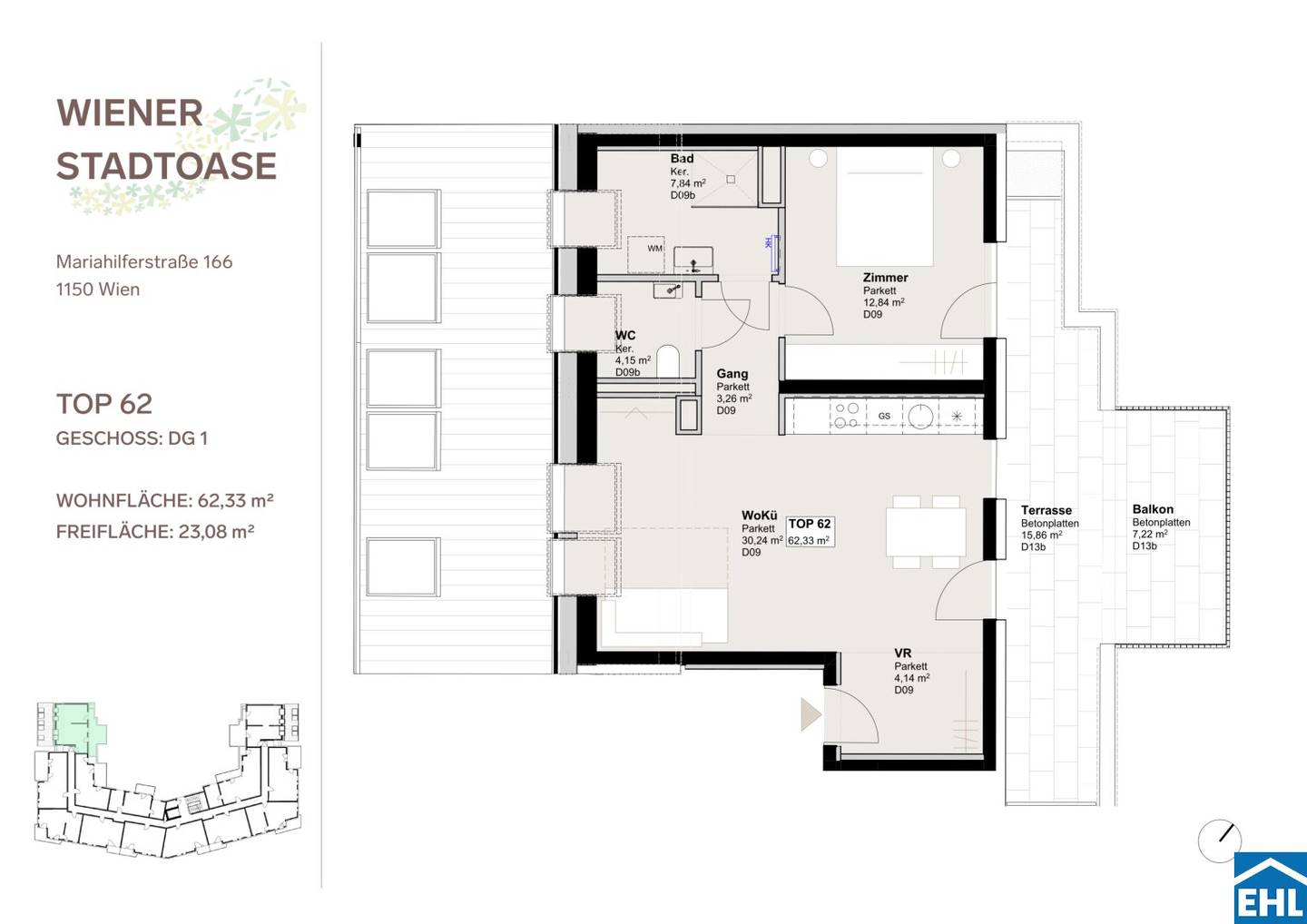 Wiener Stadtoase – ERSTBEZUG - nachhaltiges Energiekonzept – Mit Balkon, Loggia, Terrasse oder Garten