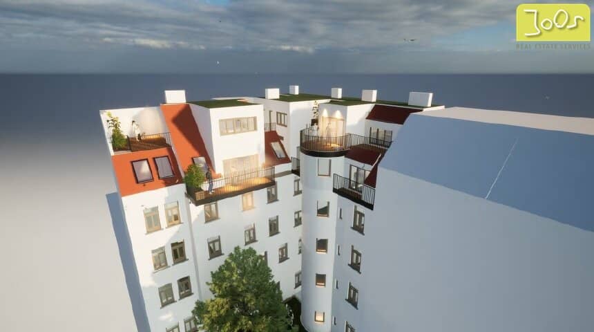 Raw attic with project study in beautiful Gründerzeit house - 333 m² plus outdoor areas
