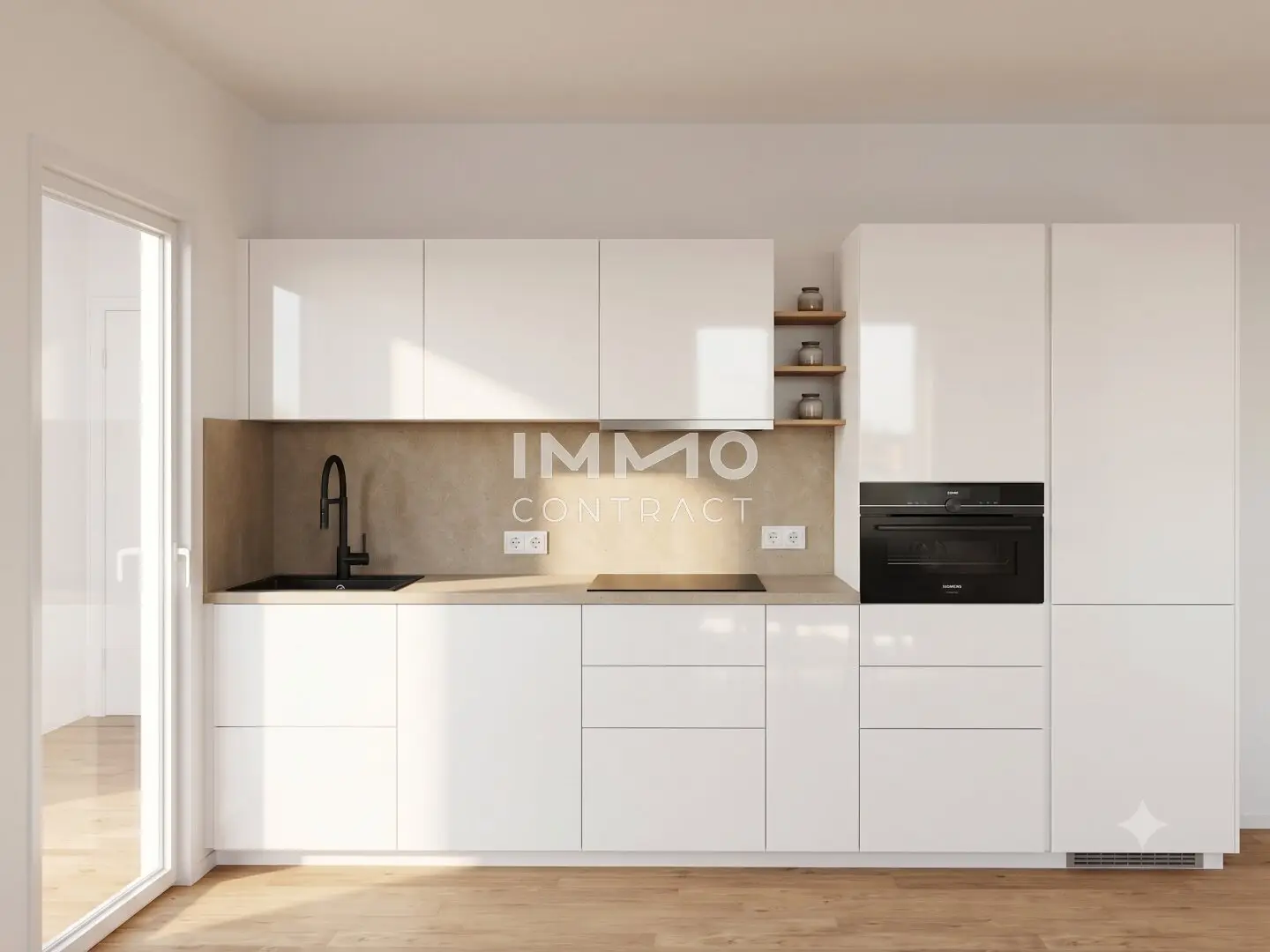First occupancy from 1 October: Bright 2-room apartment with 9.6 m² balcony – only 8 minutes on foot to Donauzentrum