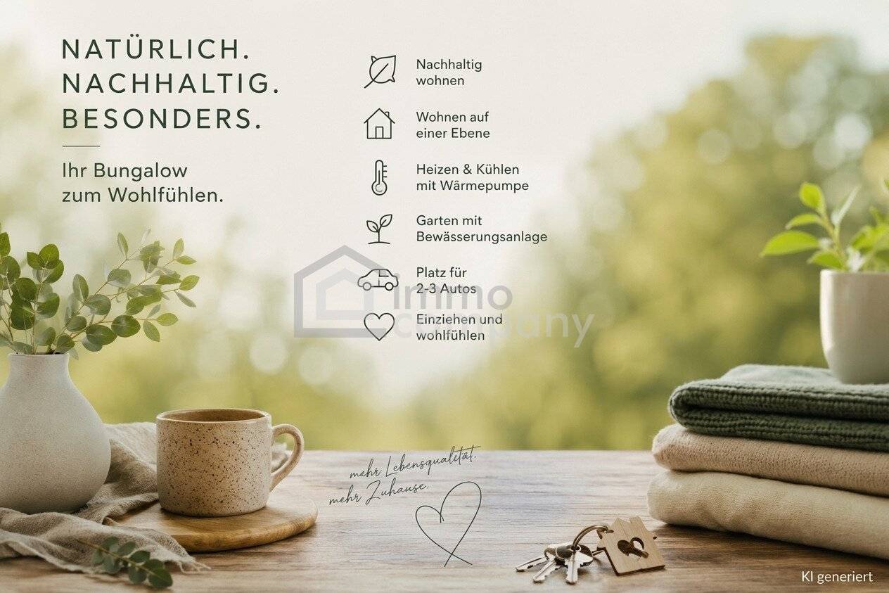 Nachhaltiges Wohnen mit besonderem Wohngefühl auf einer Ebene!