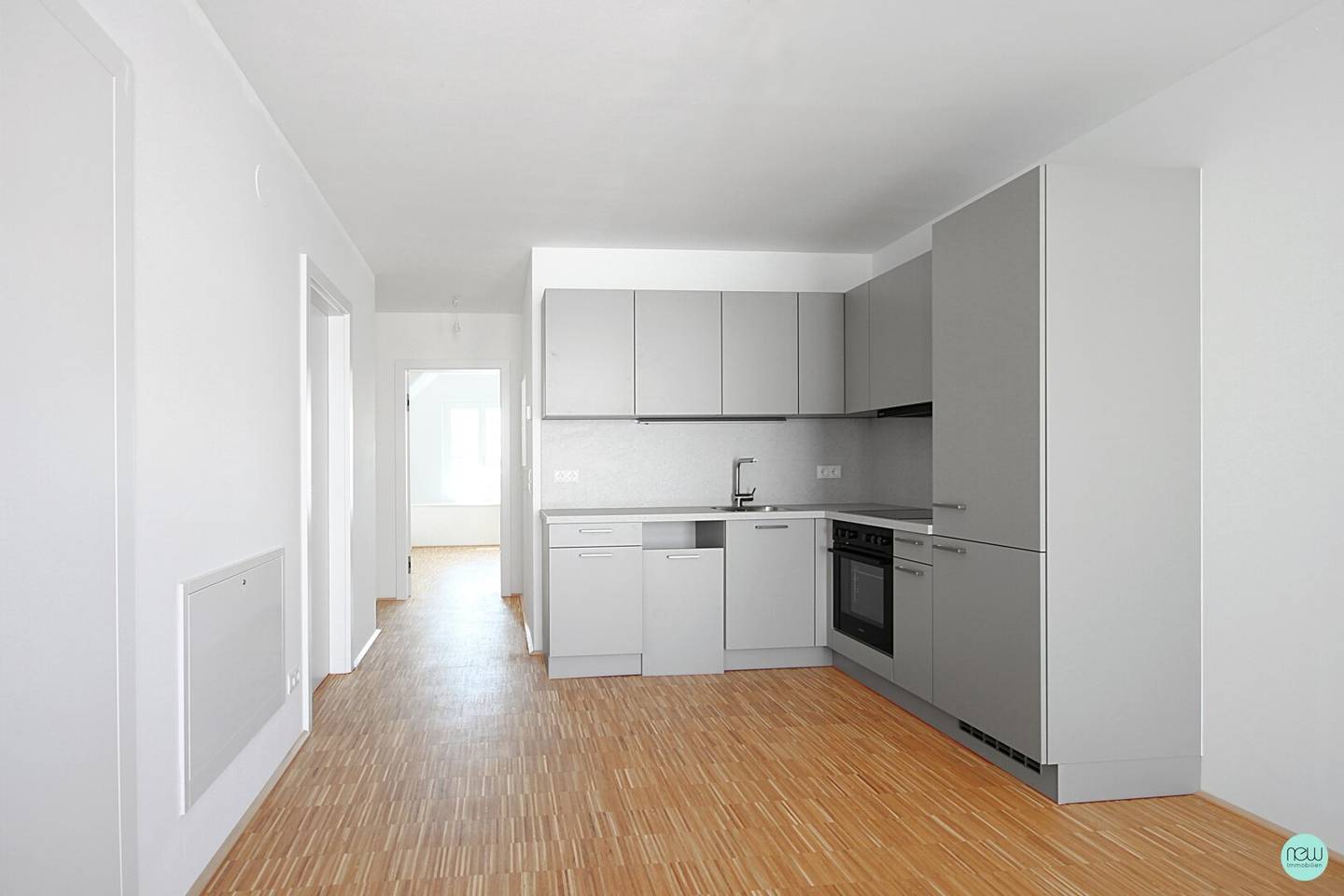 First occupancy attic conversion, urban, modern, in a green setting