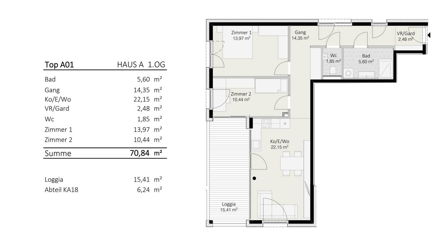 3-Zimmer-Wohnung Top A1 "Die Neue Ladenstraße"