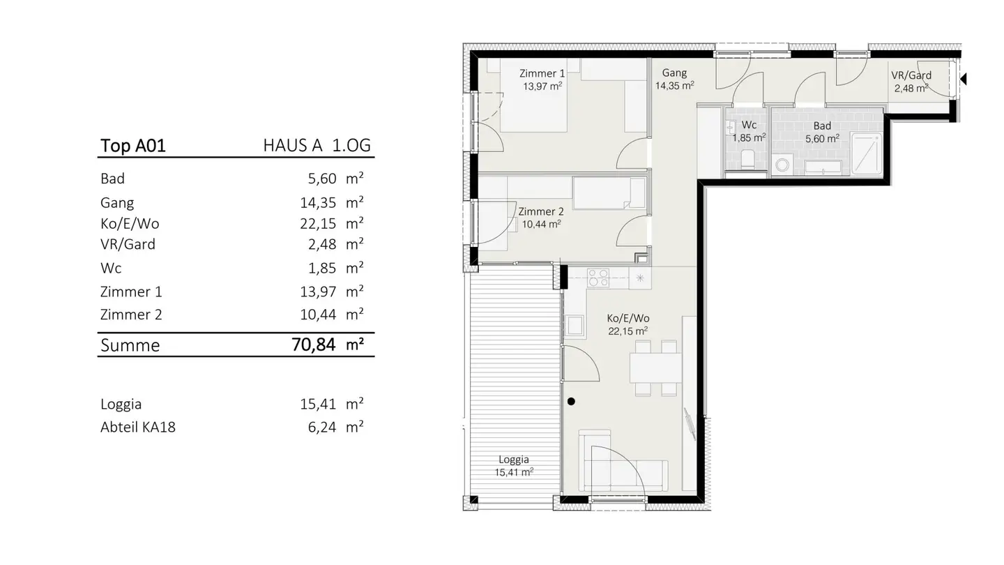 3-room apartment Top A1 "Die Neue Ladenstraße"