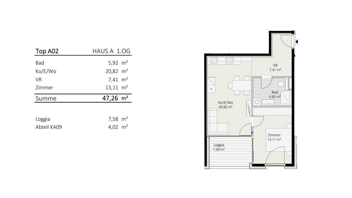 2-room apartment Top A2 Die Neue Ladenstraße