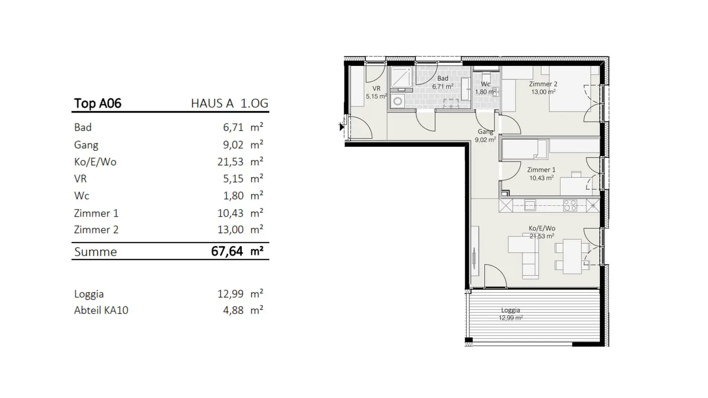 3-Zimmer-Wohnung Top A6 "Die Neue Ladenstraße"