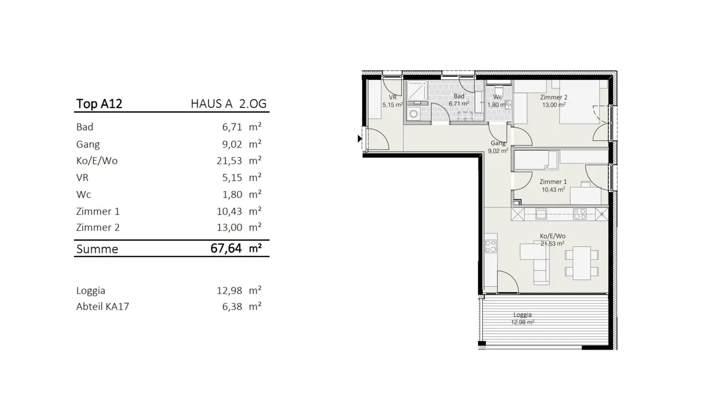 3-room apartment Top A12 Die Neue Ladenstraße