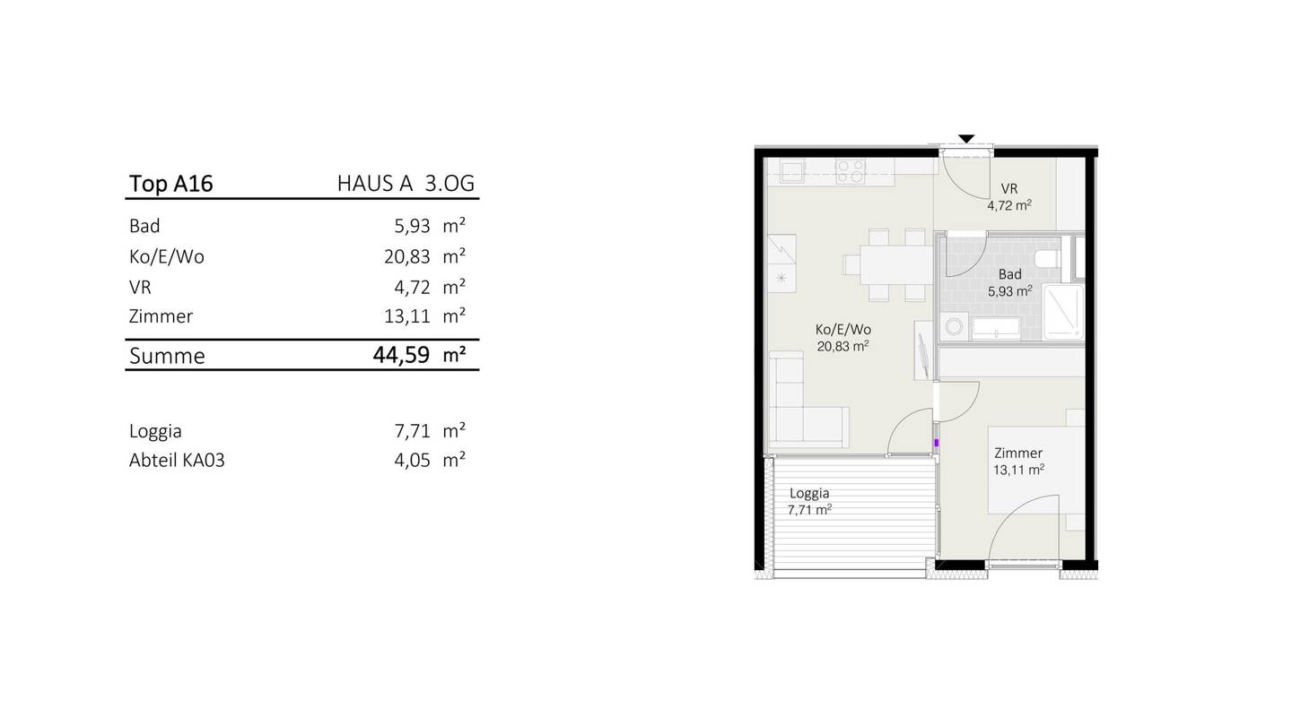2-room apartment Top A16 Die Neue Ladenstraße
