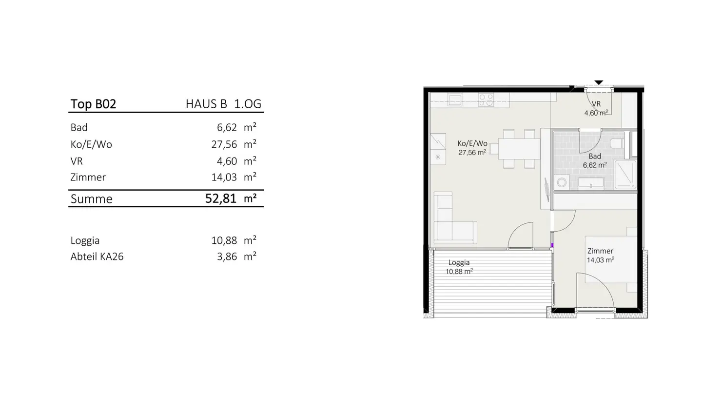 2-Zimmer-Wohnung Top B2 "Die Neue Ladenstraße"