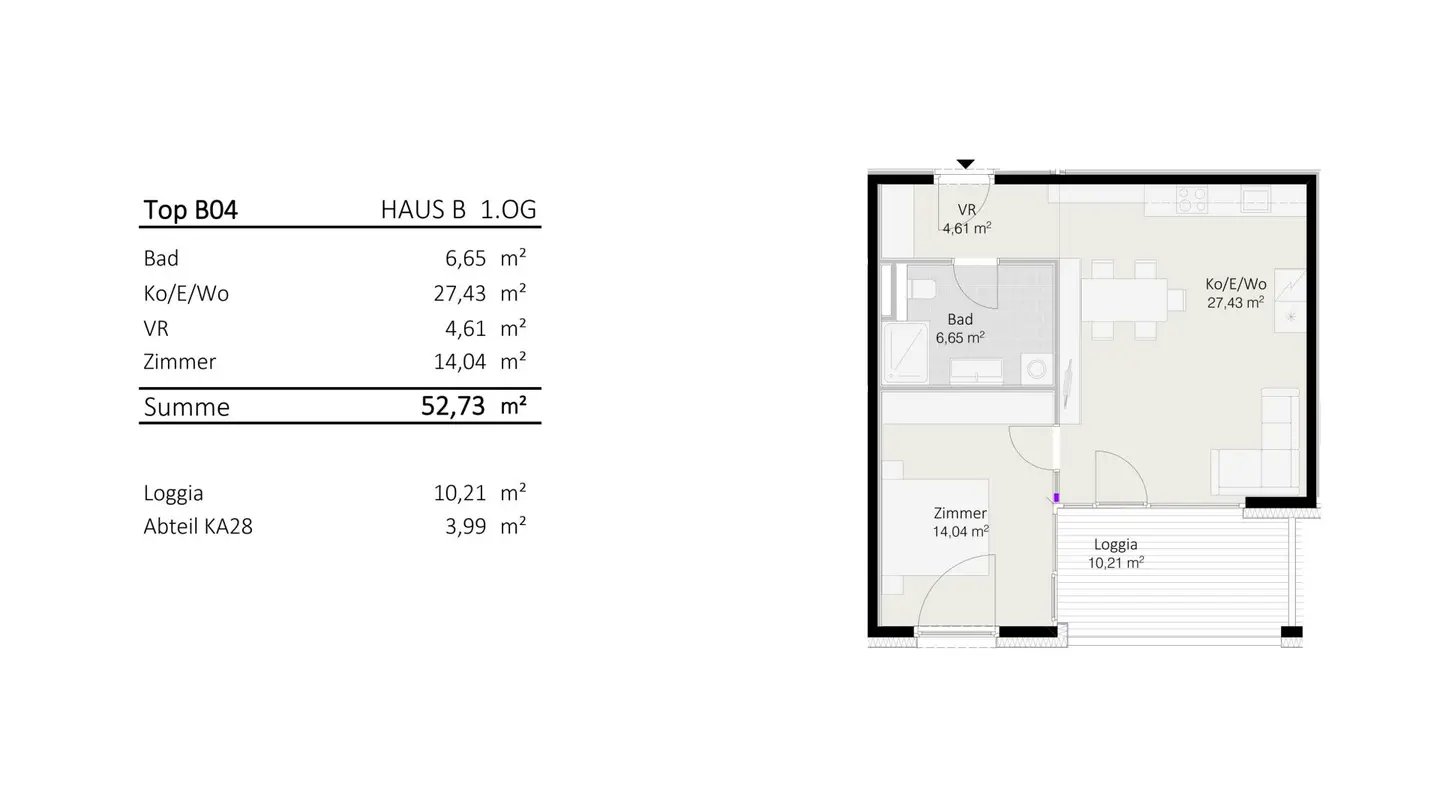 2-room apartment Top B4 Die Neue Ladenstraße