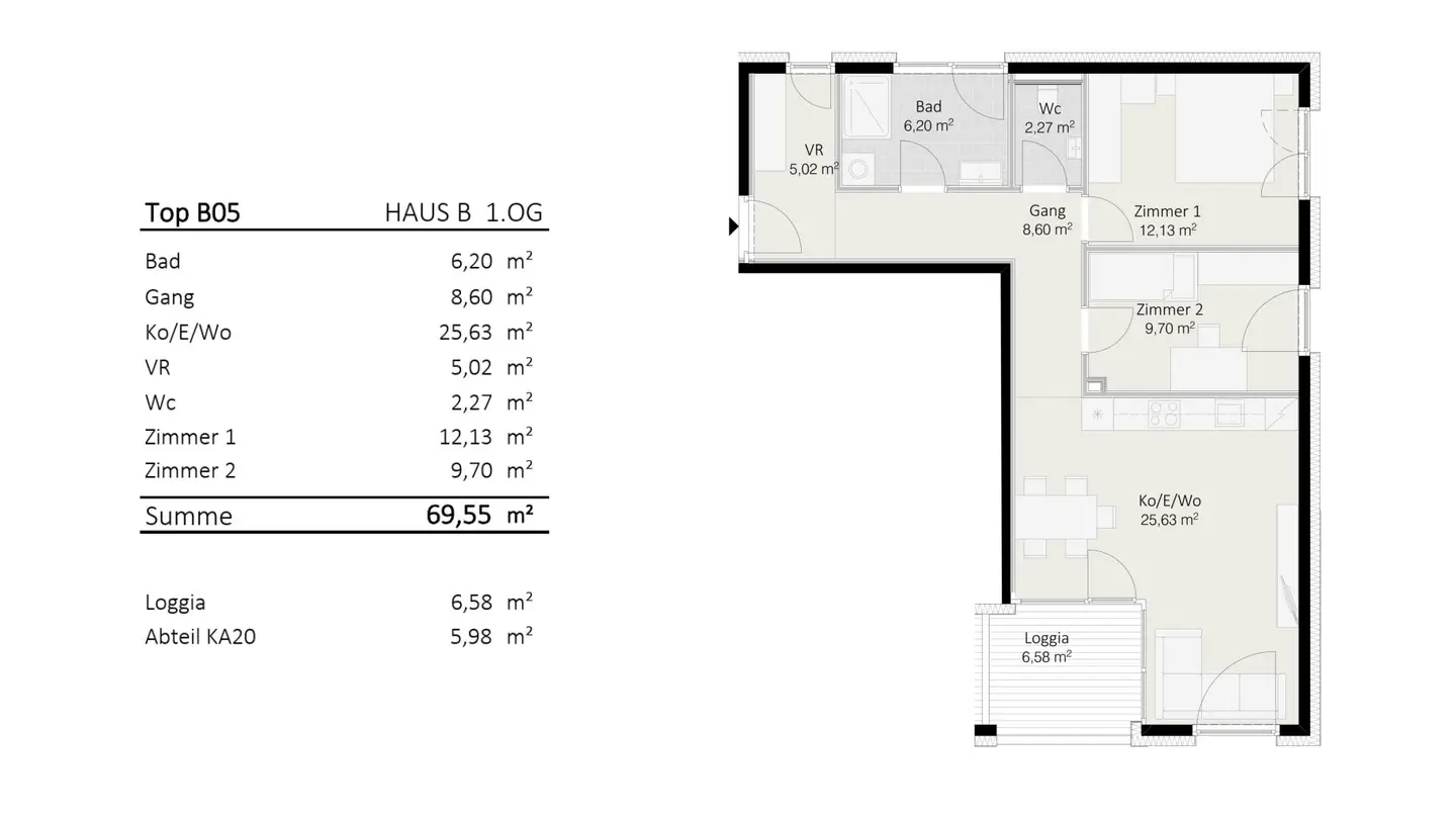 3-room apartment Top B5 Die Neue Ladenstraße