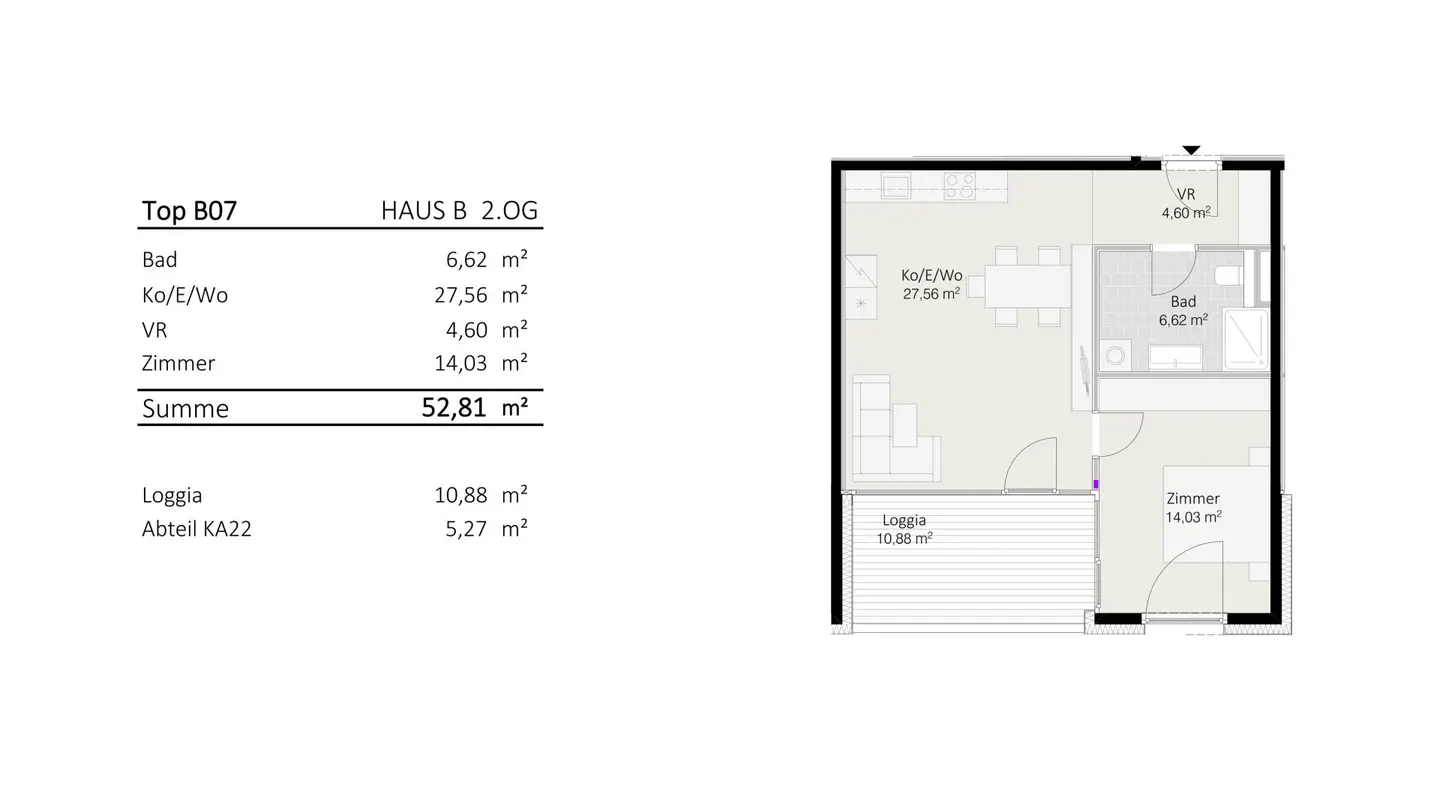 2-Zimmer-Wohnung Top B7 "Die Neue Ladenstraße"