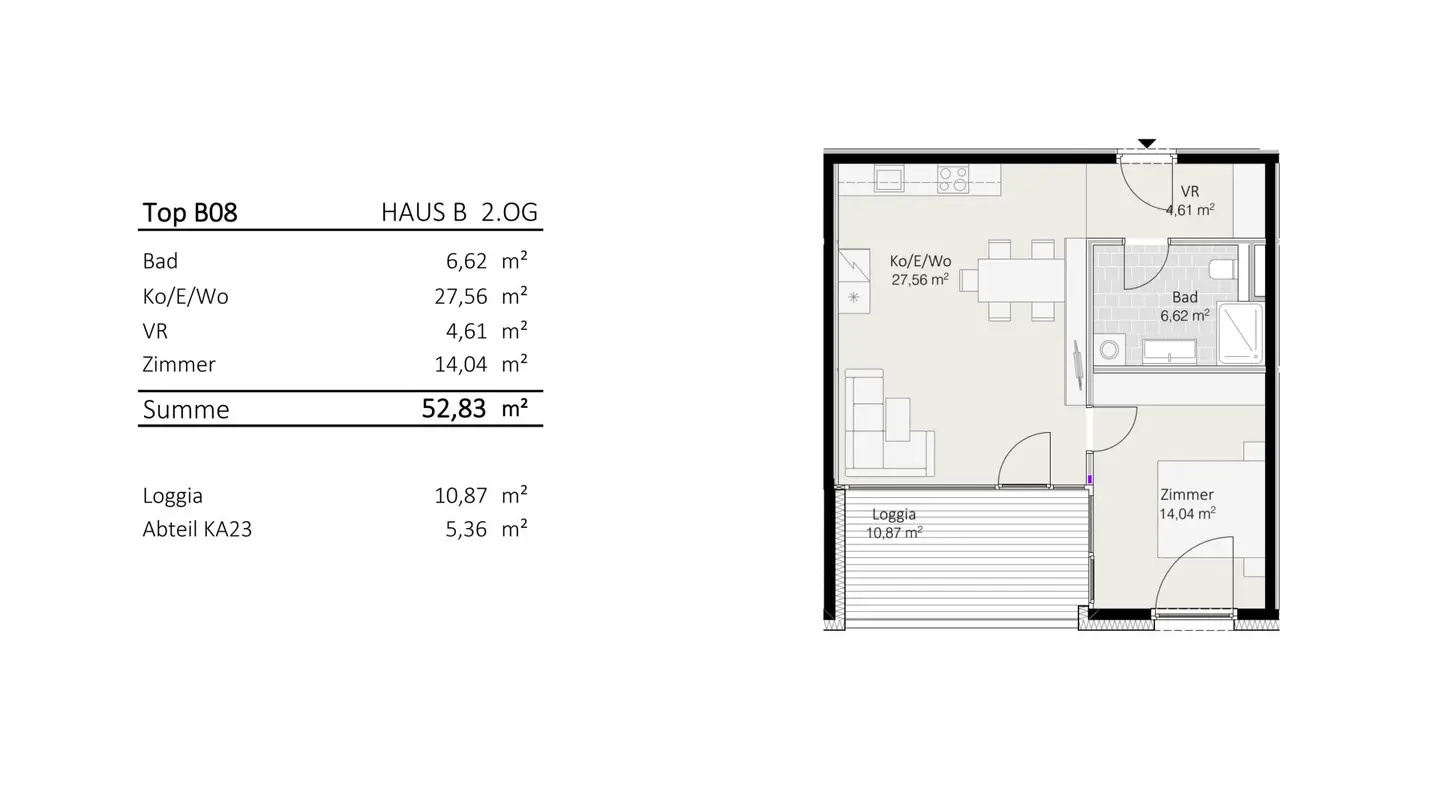 2-Zimmer-Wohnung Top B8 "Die Neue Ladenstraße"