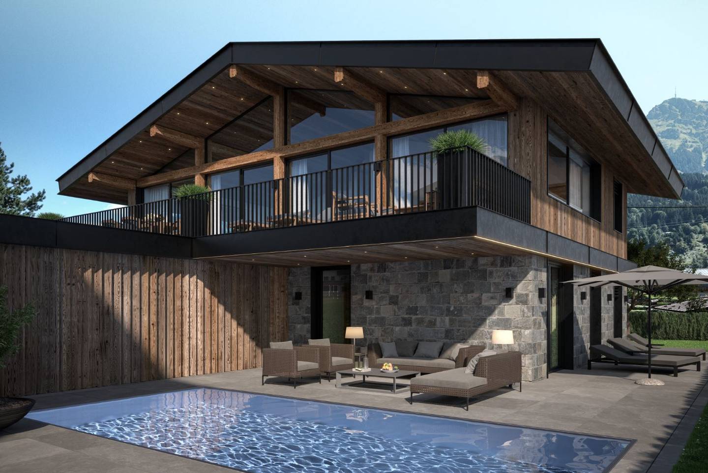 Lichtdurchflutete Neubauwohnung mit Pool und Kaiserblick