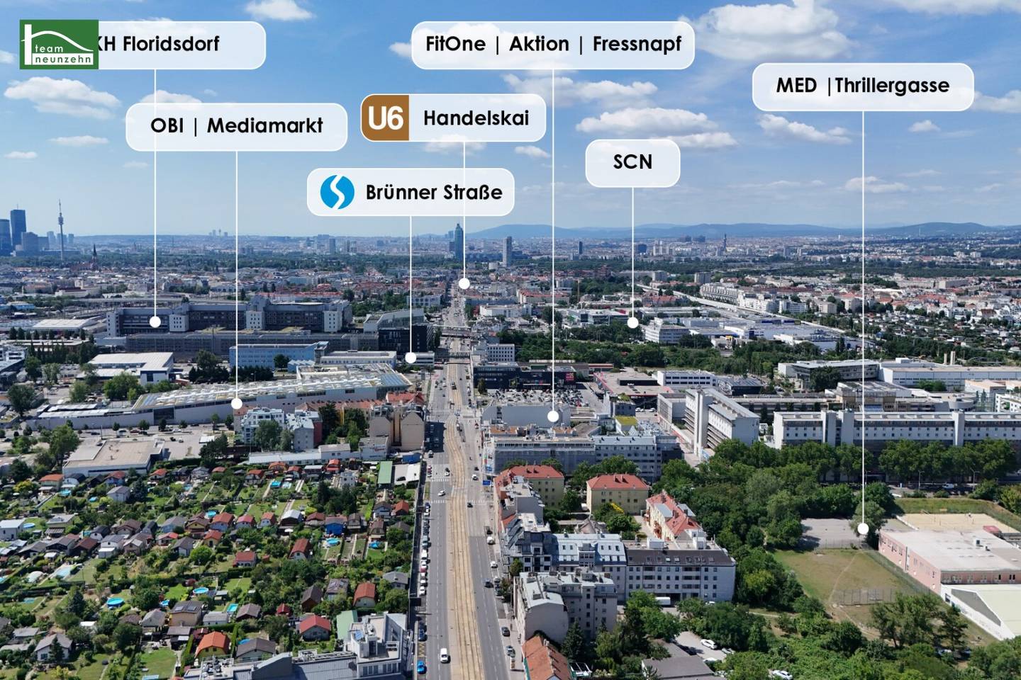 Spacious commercial space with approx. 592 m² in a frequented location – Brünner Straße 1210 Vienna