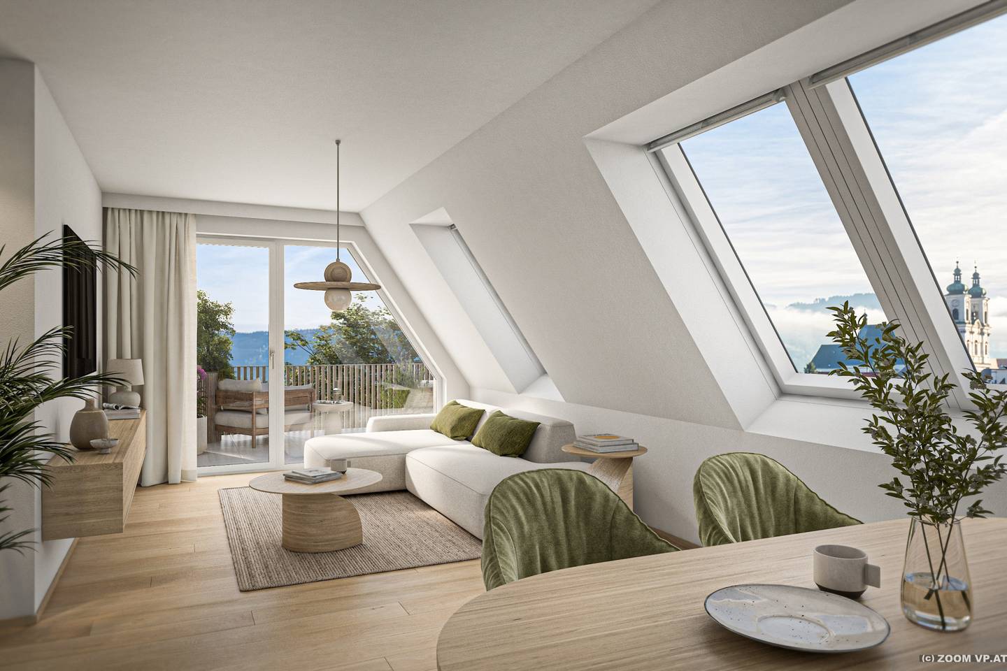 Penthouse with generous balcony and underground parking