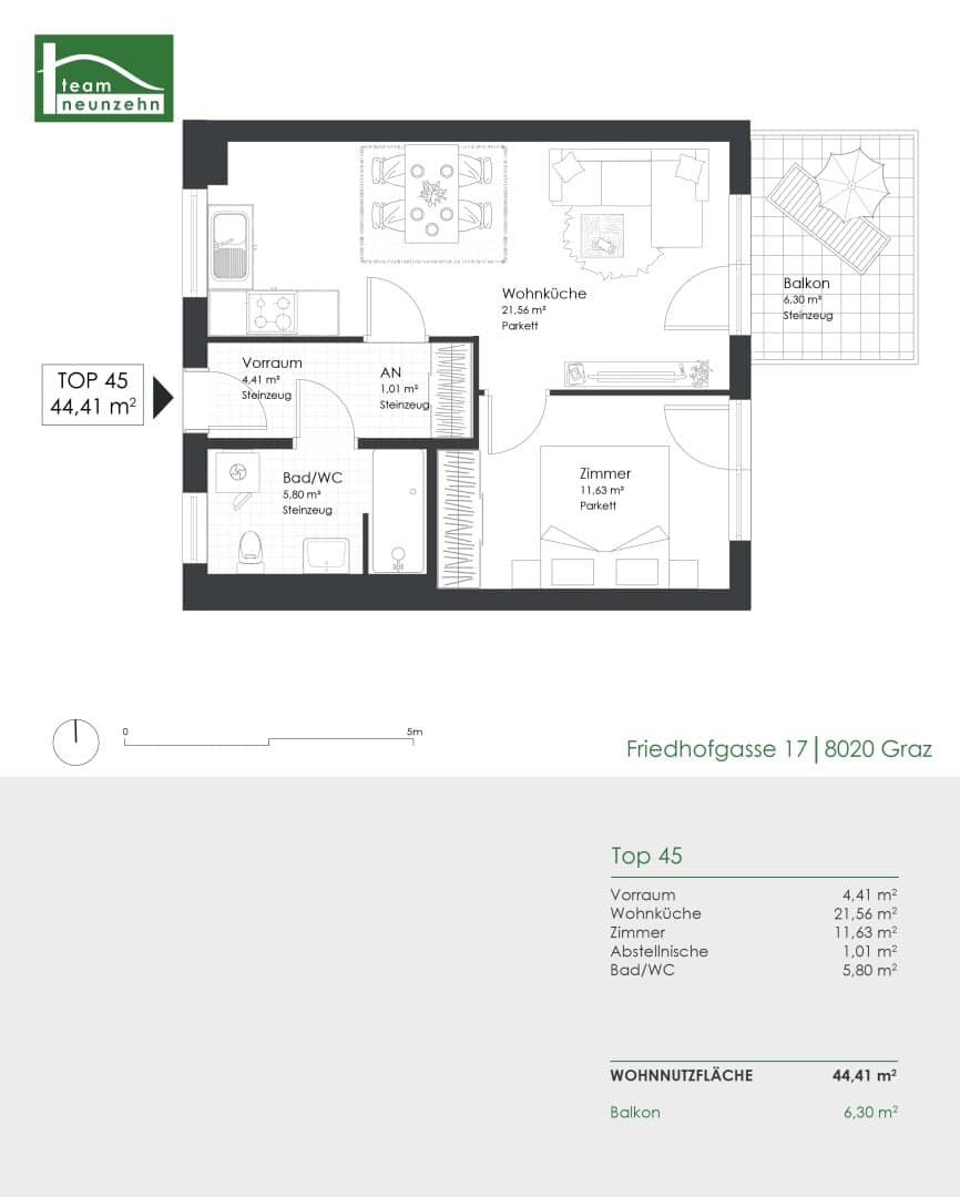 Compact 2-room apartment with balcony - Hauptbahnhof Graz within walking distance!