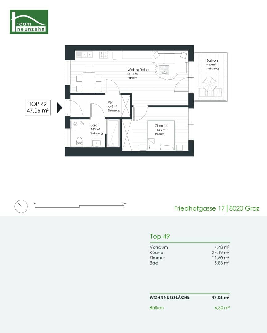 Well laid-out 2-room apartment in ideal location - Hauptbahnhof Graz within walking distance!