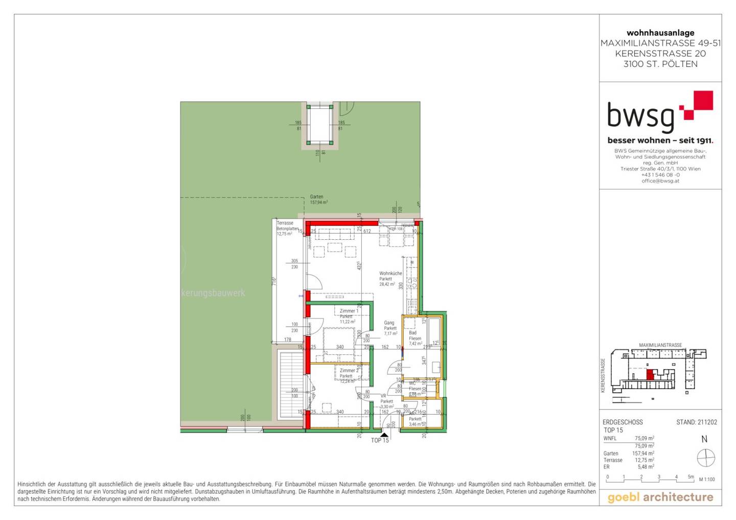 3-room apartment with garden