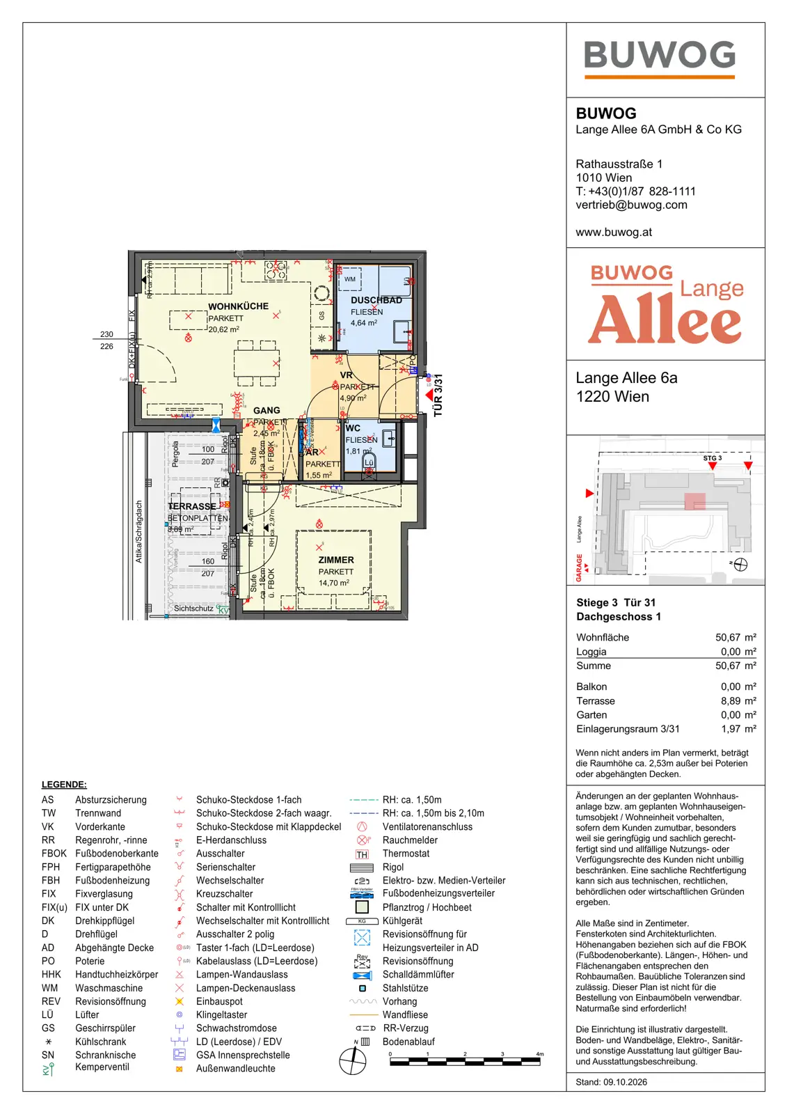 Bright new build Dachgeschosswohnung close to Alte Donau