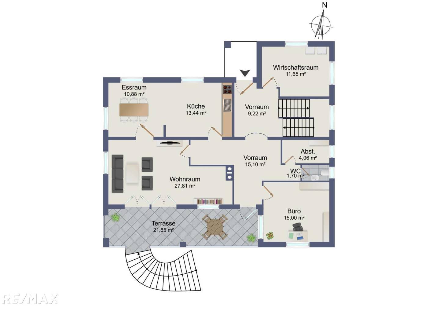 Sonnige Familienwohnung mit großem Garten und Pool