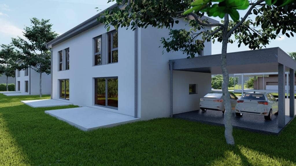 Hochwertige Doppelhaushälfte mit Photovoltaik und Doppelcarport !!!