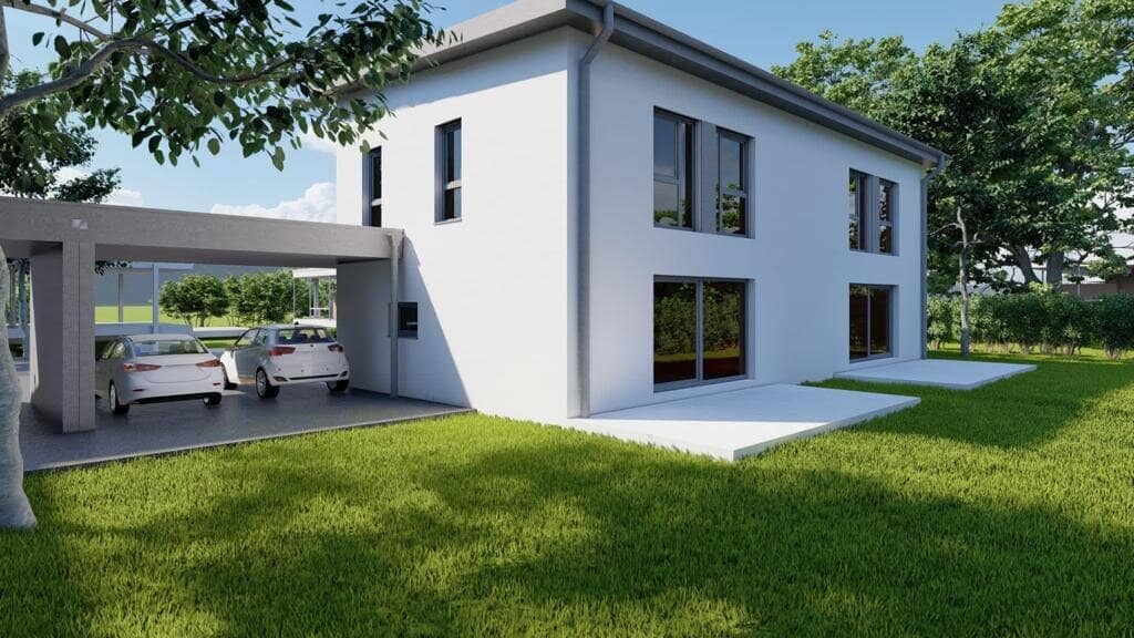Hochwertige Doppelhaushälfte mit Photovoltaik und Doppelcarport !!!