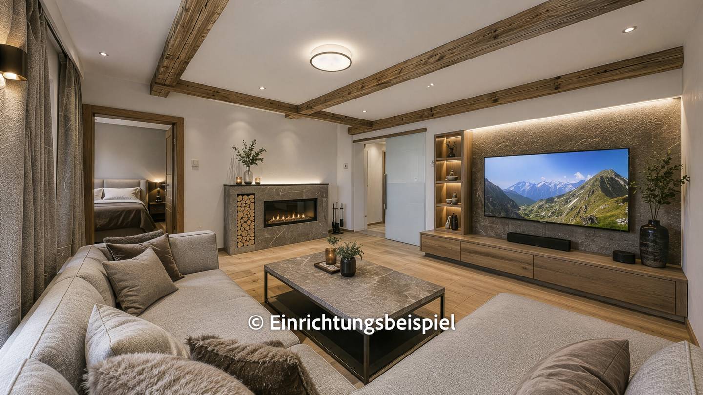 Erdgeschosswohnung zentrumsnah mit Kamin und Bergblick